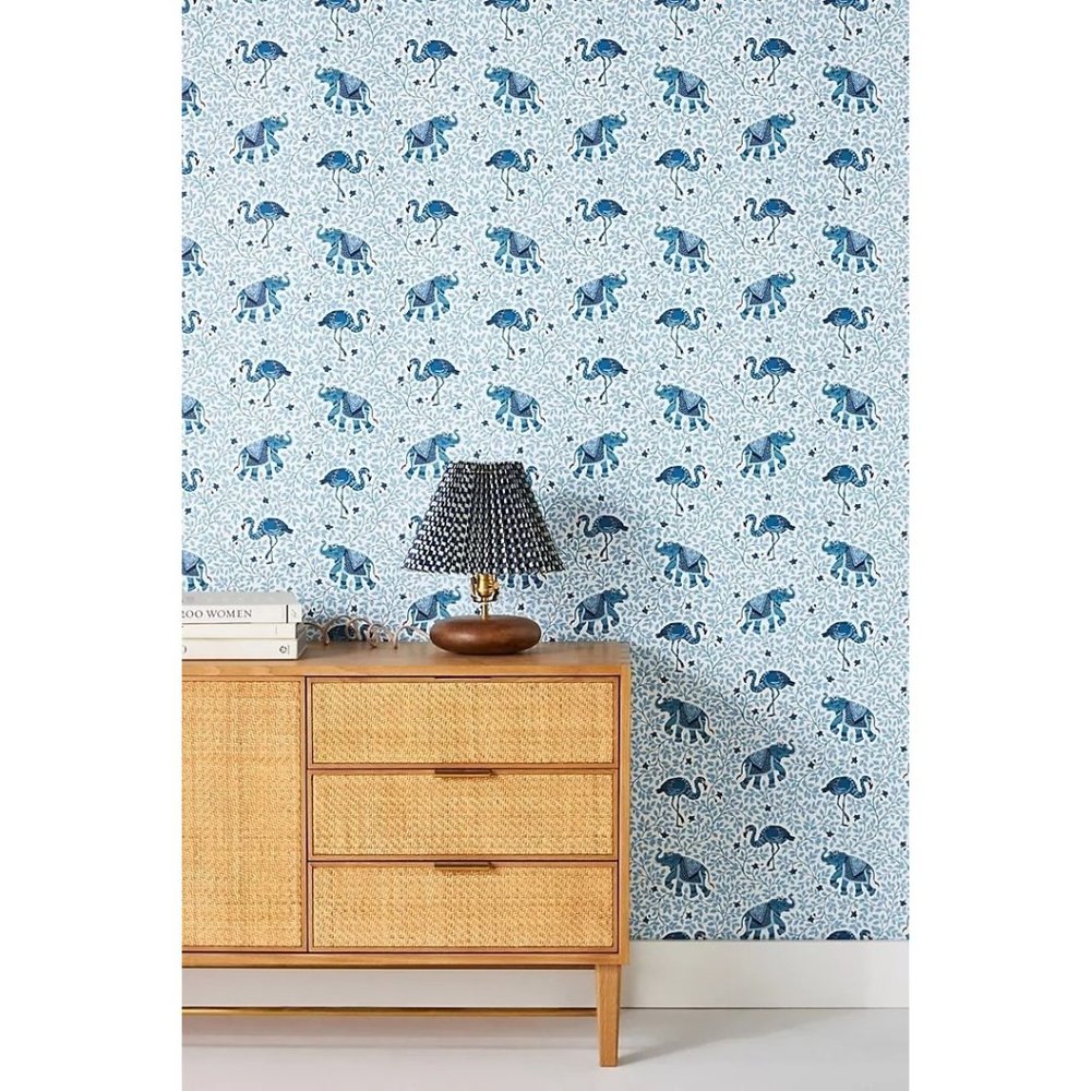 Anthroplogie Printfresh Flamenco Wallpaper in Denim Light